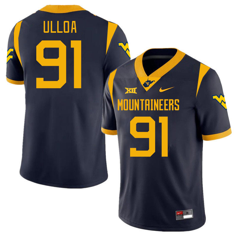 Men #91 Jonah Ulloa West Virginia Mountaineers College 2024 New Uniforms Football Jerseys Stitched S